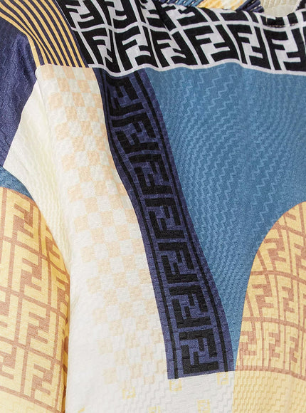 Fendi Reversible Patchwork Silk Bomber Jacket