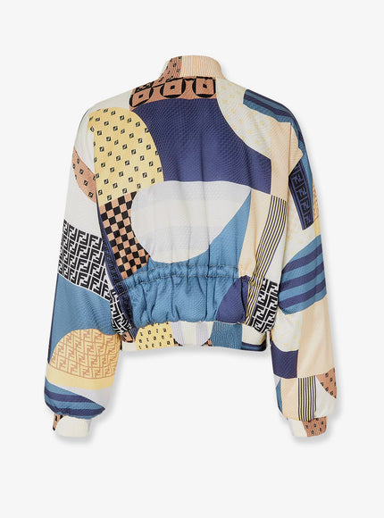 Fendi Reversible Patchwork Silk Bomber Jacket