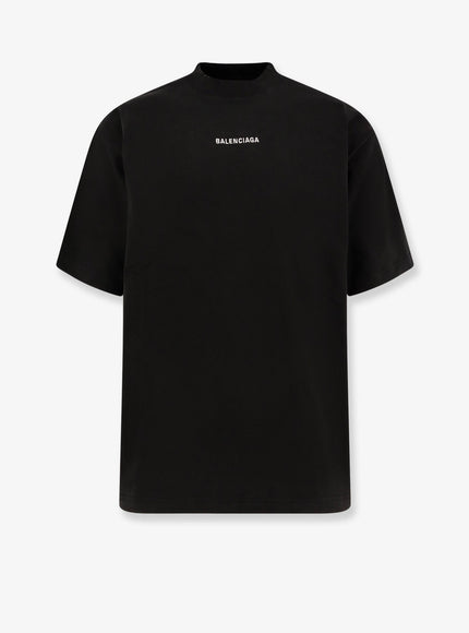 Balenciaga Cotton T-Shirt With Logo Faded Black White