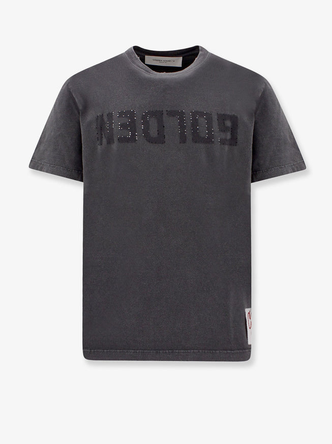 Golden Goose Deluxe Brand Cotton T-Shirt With Print Anthracite
