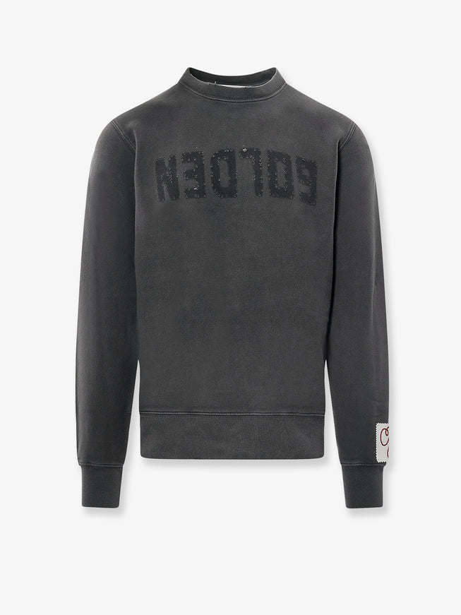 Golden Goose Deluxe Brand Regular Distressed Cotton Sweatshirt Anthracite