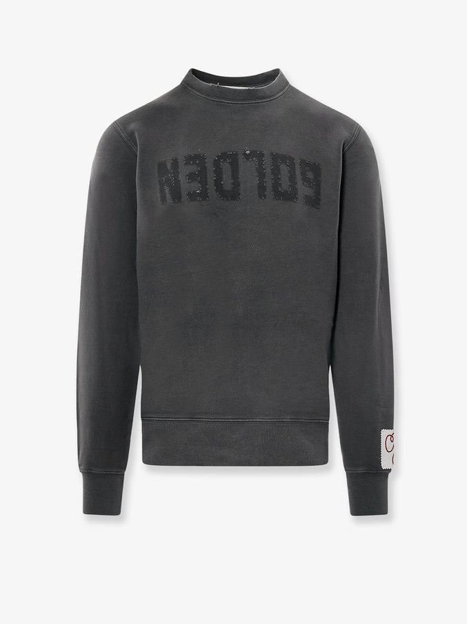 Golden Goose Deluxe Brand Regular Distressed Cotton Sweatshirt Anthracite