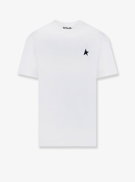 Golden Goose Deluxe Brand Cotton T-Shirt With Print Optic White Black
