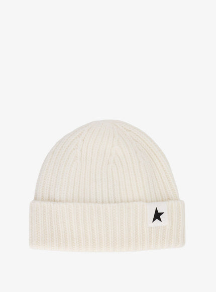 Golden Goose Deluxe Brand Damian Beanie Wool Hat Offwhite