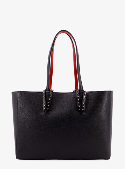 Christian Louboutin Cabata Leather Shoulder Bag With Studs Uni Black Gun Metal
