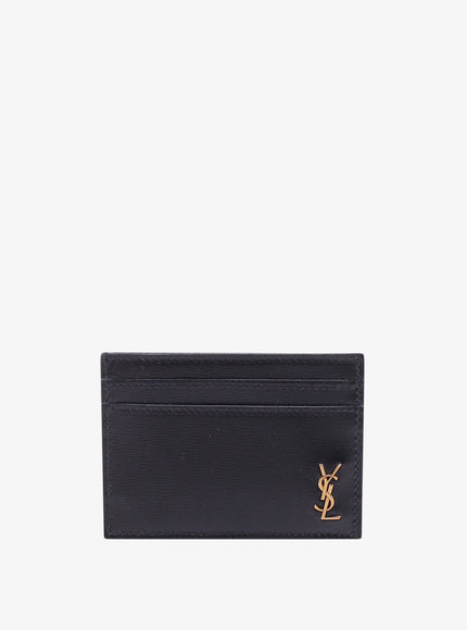 Saint Laurent Leather Card Holder Uni Nero