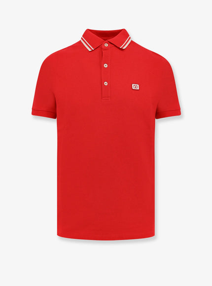 Valentino Cotton Polo Shirt With Vlogo Rosso