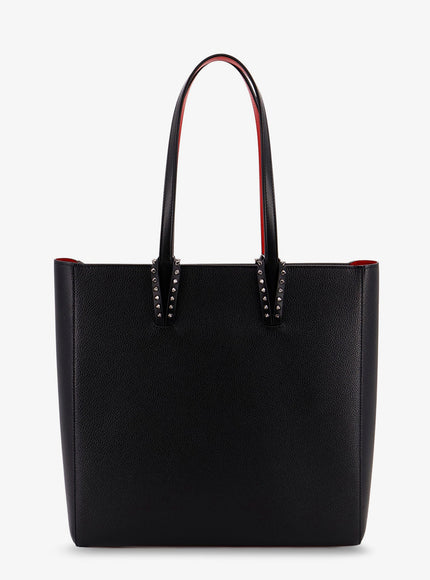 Christian Louboutin Cabata Leather Shoulder Bag With Studs Uni Black Gun Metal