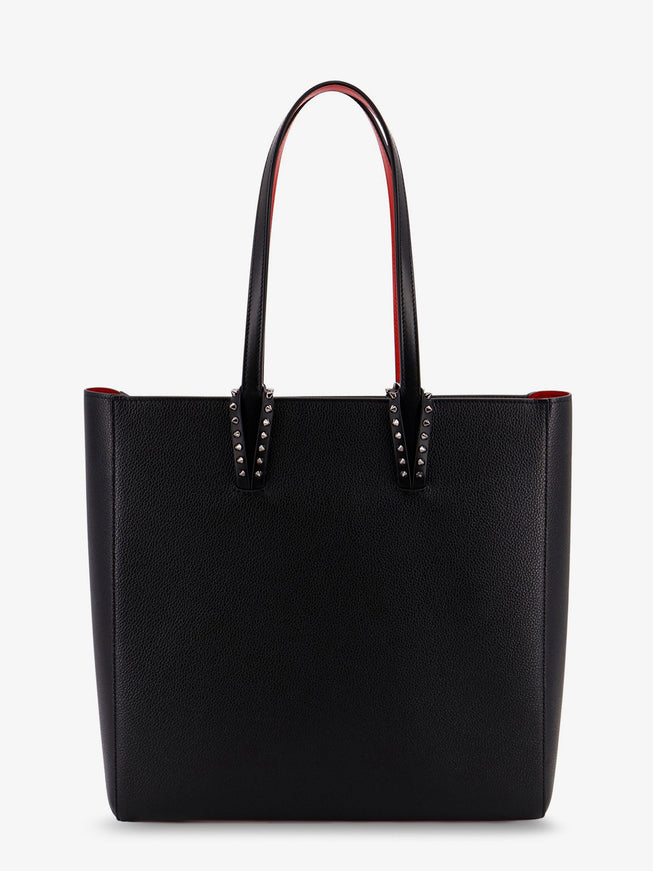 Christian Louboutin Cabata Leather Shoulder Bag With Studs Uni Black Gun Metal