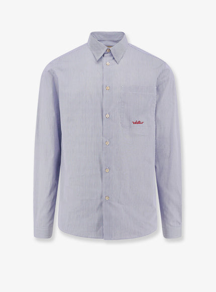 Valentino Cotton Striped Shirt Riga Azzurra E Bianco