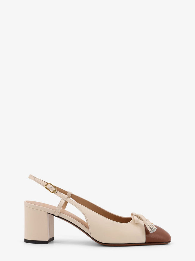 Valentino Garavani Valet Du Roi Leather Slingback Décolleté Butter White Tobacco