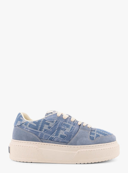 Fendi Match Canvas And Suede Low-Top Sneakers Blu