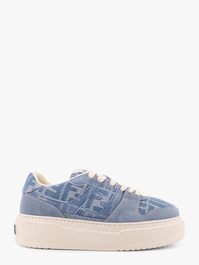 Fendi Match Canvas And Suede Low-Top Sneakers Blu