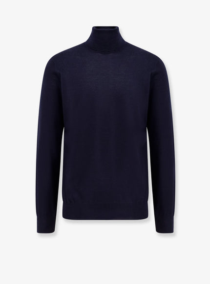 Brunello Cucinelli Cashmere And Silk Turtleneck Navy Grigio Scuro