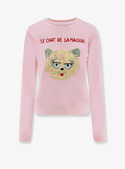 Valentino Le Chat De La Maison Cotton Sweatshirt Rose Quartz