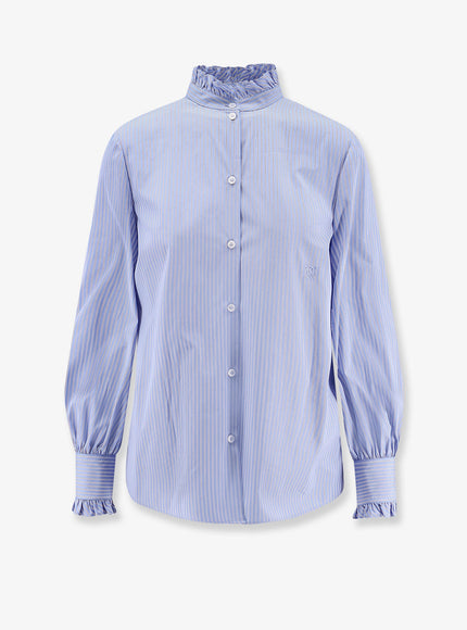 Valentino Classic Stripe Poplin Shirt Iris Lilac Bianco