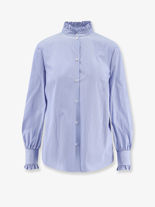 Valentino Classic Stripe Poplin Shirt Iris Lilac Bianco