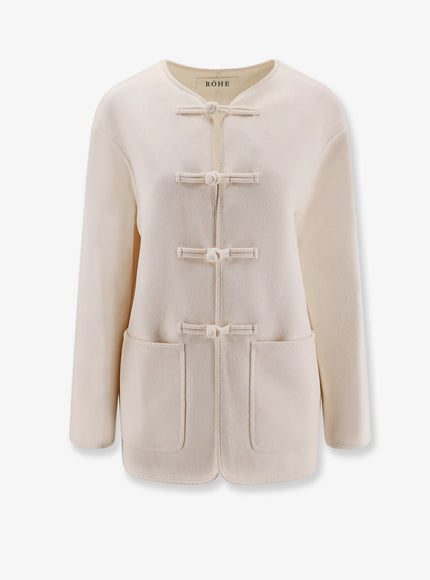 Rohe Mandarin Closure Wool Jacket Off White