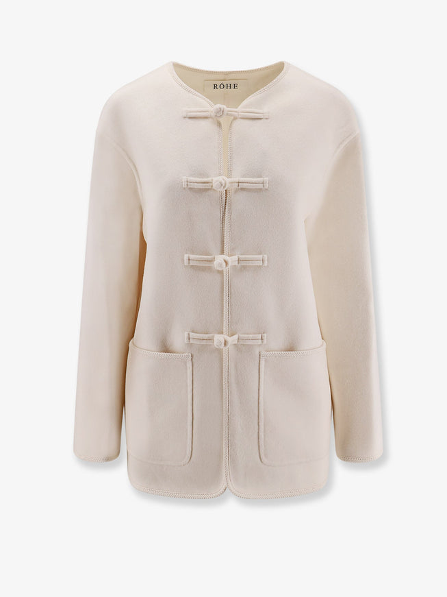 Rohe Mandarin Closure Wool Jacket Off White