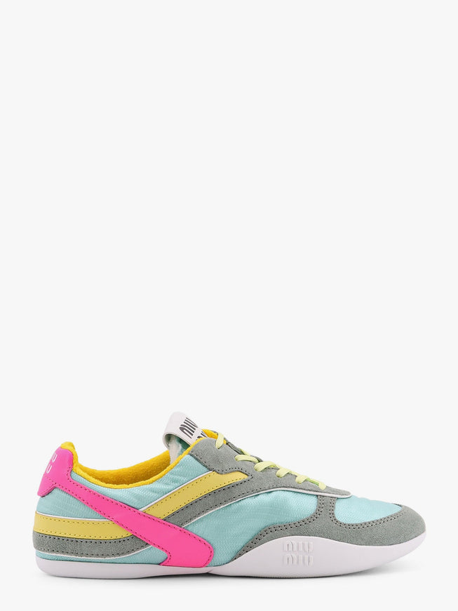 Miu Miu Gymnasium Low-Top Technical Fabric And Suede Sneackers Antracite Fucsia