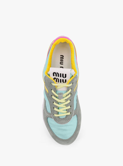 Miu Miu Gymnasium Low-Top Technical Fabric And Suede Sneackers