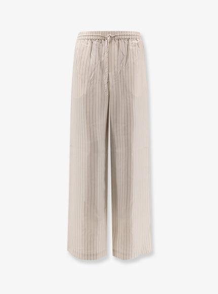 Rohe Silk Striped Trousers Classic Stripe
