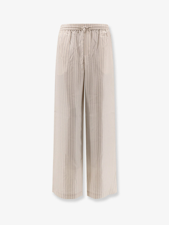 Rohe Silk Striped Trousers Classic Stripe