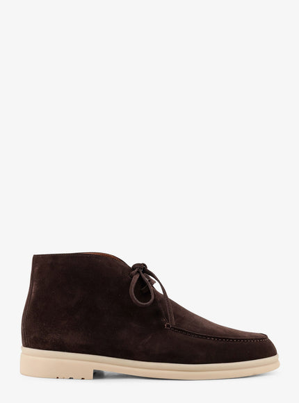 Loro Piana Walk And Walk Suede Lace-Up Shoe Ebano