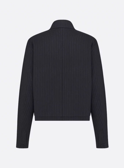 Dior Striped Wool Blazer With Semi-French Collar