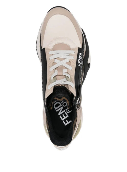 Fendi Fendi Flow Leather Sneakers With Ff Motif