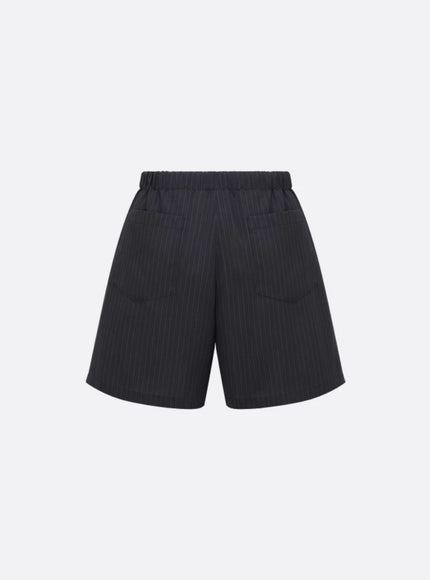 Dior Striped Wool Bemuda Shorts Noir