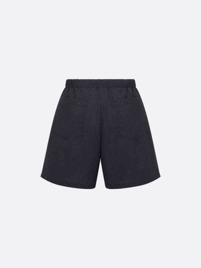Dior Striped Wool Bemuda Shorts Noir