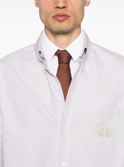 Fendi Oxford Shirt With Fendi Crest Embroidery