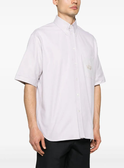 Fendi Oxford Shirt With Fendi Crest Embroidery