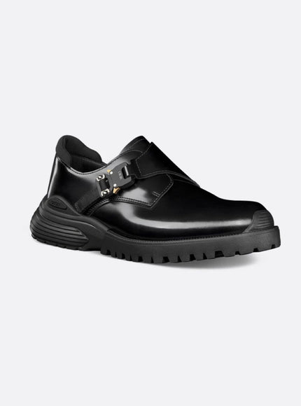 Dior Mocassino Derby In Pelle Con Fibbia In Alluminio Con Dettaglio Logo Black