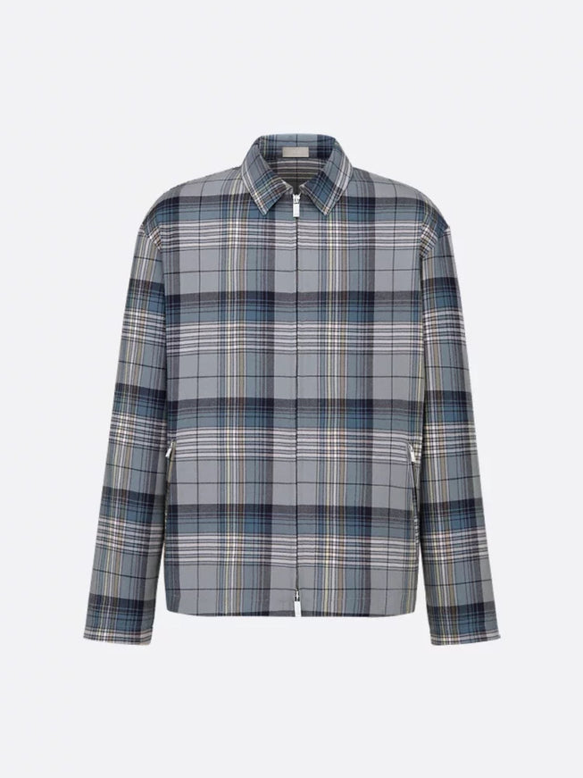 Dior Camcia Madras Con Chiusura Zip Gris