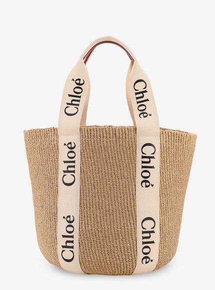 Chloe' Woody Rafia Shoulder Bag Uni White