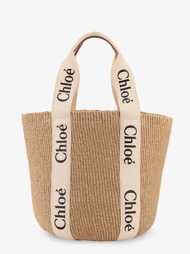 Chloe' Woody Rafia Shoulder Bag Uni White