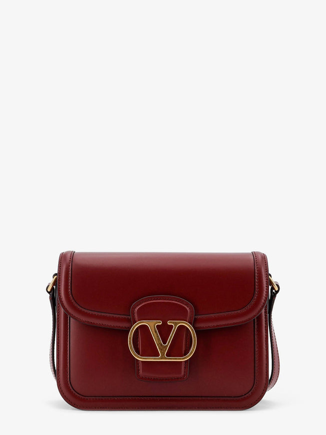 Valentino Garavani 9To5 Leather Shoulder Bag Uni Brick Ruby