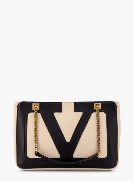 Valentino Garavani Viva Superstar Leather Shoulder Bag Uni Butter White Nero