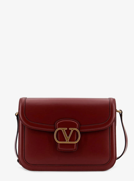 Valentino Garavani 9To5 Leather Shoulder Bag Uni Brick Ruby
