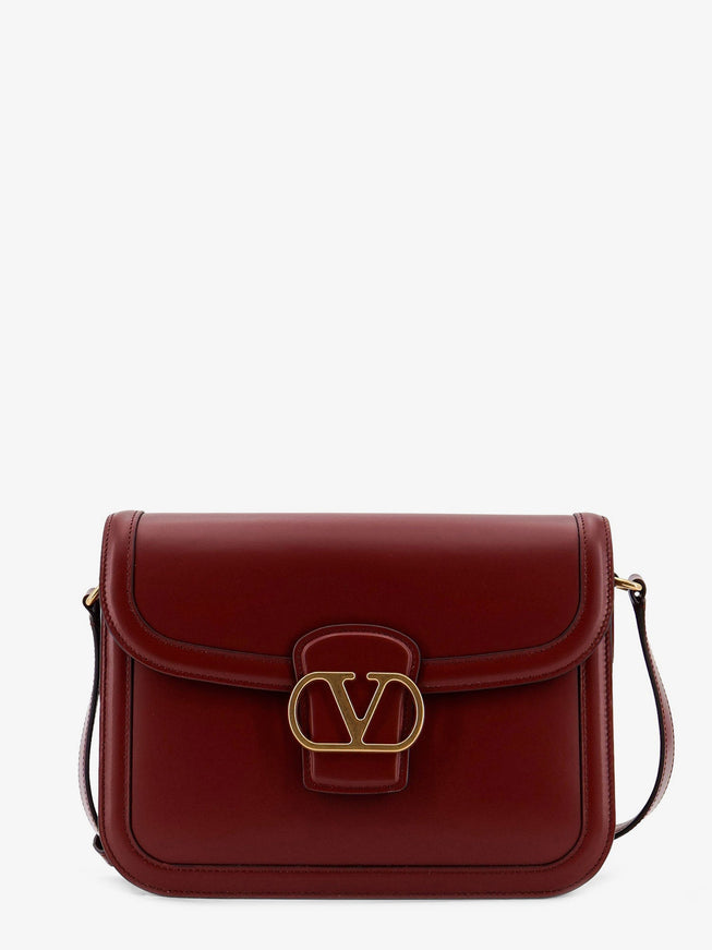 Valentino Garavani 9To5 Leather Shoulder Bag Uni Brick Ruby