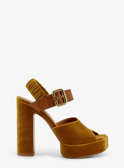 Chloe' Aria Velvet Sandals Amber Gold