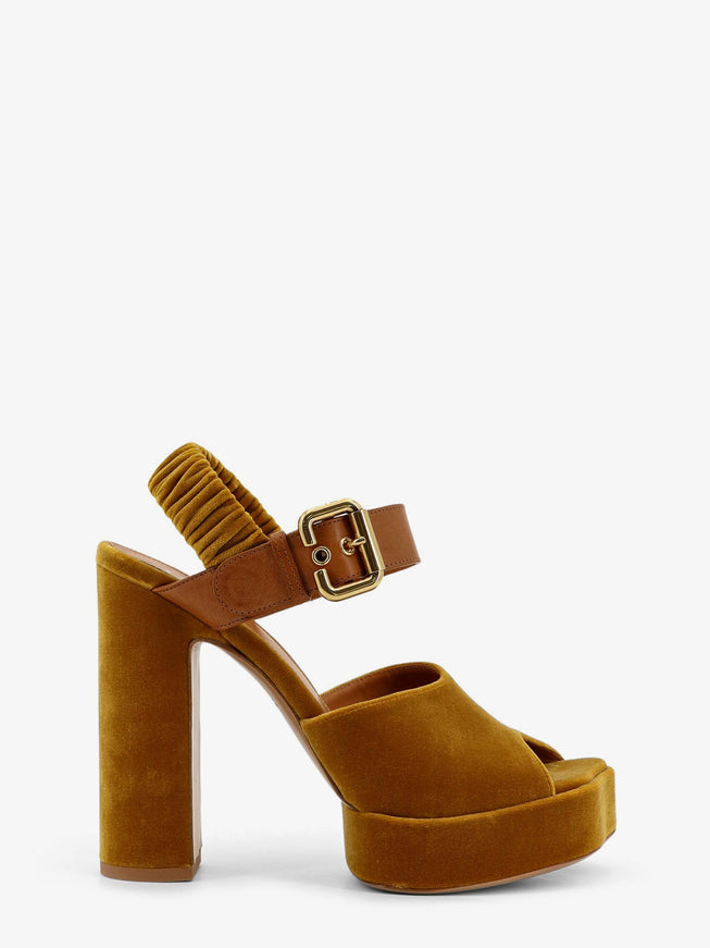 Chloe' Aria Velvet Sandals Amber Gold