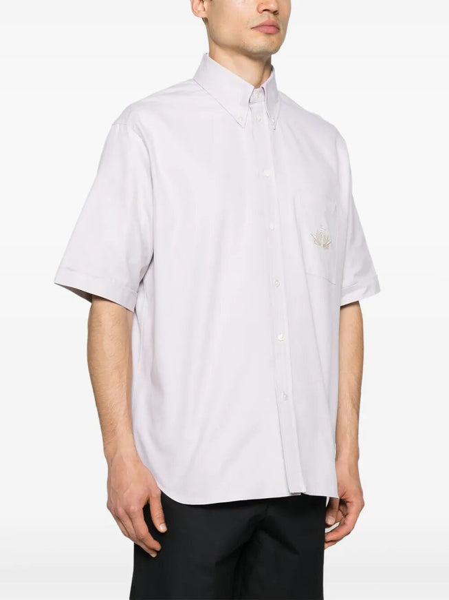Fendi Oxford Shirt With Fendi Crest Embroidery Nitrous