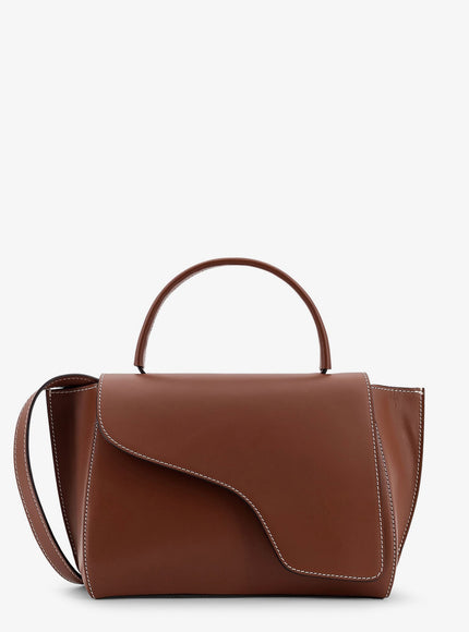 Atp Atelier Arezzo Leather Shoulder Bag Uni Cannella Contrast Stitch