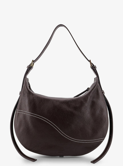 Atp Atelier Liveri Leather Shoulder Bag Uni Walnut Contrast Stitch