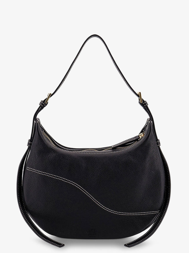 Atp Atelier Liveri Leather Shoulder Bag Uni Black Contrast Stitch