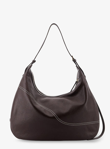 Atp Atelier Potenza Leather Shoulder Bag Uni Walnut Contrast Stitch