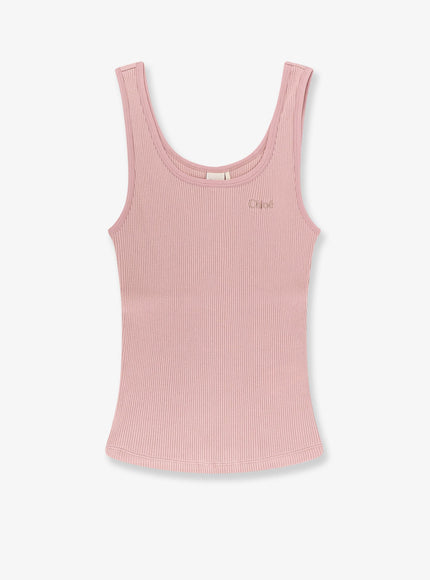 Chloe' Ribbed Cotton Top Smoky Rose